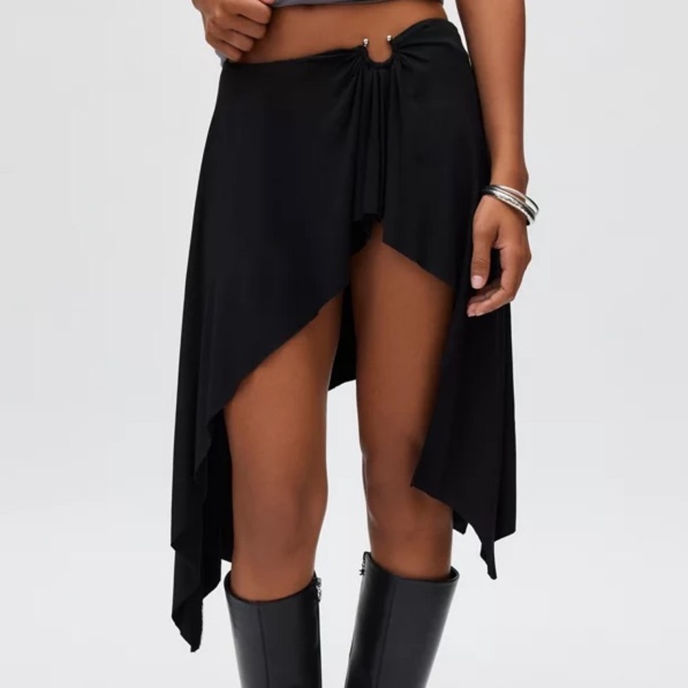 Silence + Noise Larissa high slit midi skirt